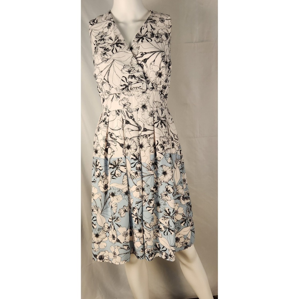 Sangria Floral Fit & Flare Dress - 14W Surplice V-Neck